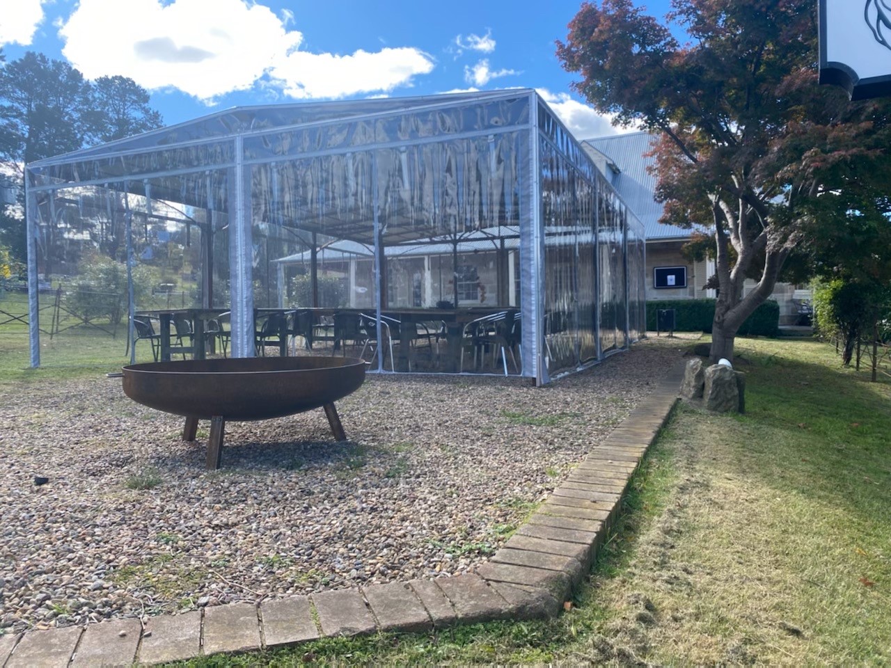 Outdoor room and PVC walls of Eschalot Restaurant